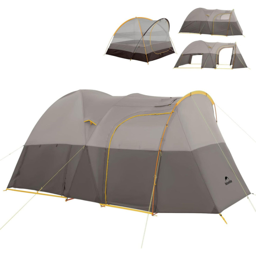 Намет шестимісний Naturehike, KOTA 6, CNK2450WS031, 75D, світло-коричневий