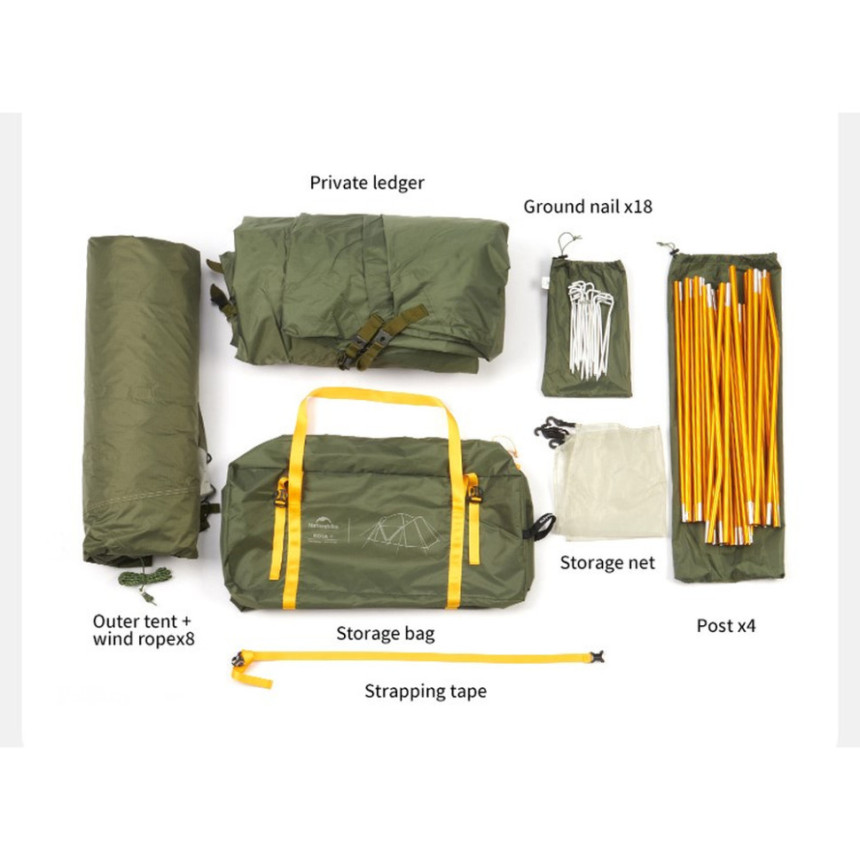 Намет чотиримісний Naturehike KOTA 4 CNK2450WS041, темно-зелений