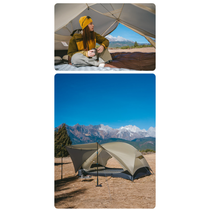 Намет двомісний ультралегкий Naturehike Mongar UL CNK2550WS016, коричневий