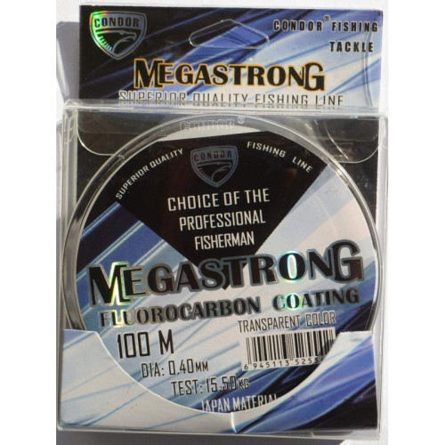 Волосінь Condor MegaStrong Fluorocarbon Coating 100м, діаметр 0,40мм Волосінь Condor MegaStrong Fluorocarbon Coating 100м, діаметр 0,40мм