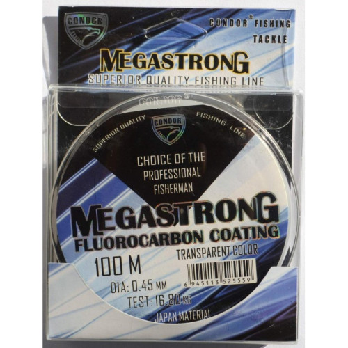 Волосінь Condor MegaStrong Fluorocarbon Coating 100м, діаметр 0,45мм Волосінь Condor MegaStrong Fluorocarbon Coating 100м, діаметр 0,45мм