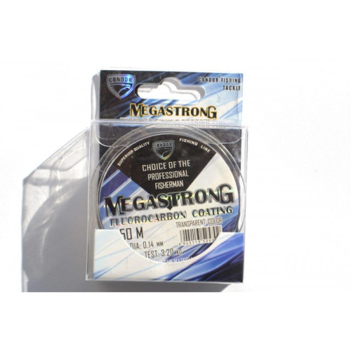 Лісочка для риболовлі Condor MegaStrong Fluorocarbon Coating 50м, діаметр 0,14мм Лісочка для риболовлі Condor MegaStrong Fluorocarbon Coating 50м, діаметр 0,14мм