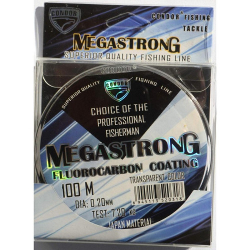 Волосінь Condor MegaStrong Fluorocarbon Coating 100м, діаметр 0,20мм Волосінь Condor MegaStrong Fluorocarbon Coating 100м, діаметр 0,20мм