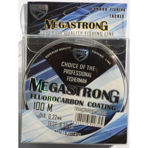 Волосінь Condor MegaStrong Fluorocarbon Coating 100м, діаметр 0,22мм Волосінь Condor MegaStrong Fluorocarbon Coating 100м, діаметр 0,22мм