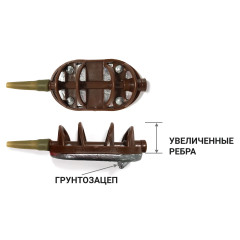 Годівниця Fanatik Флет з грунтозацепом, вага 40 гр