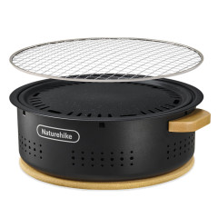Настільна кругла піч із решіткою Naturehike CNK2550CF010, 36*32.6*12 см, хромоване залізо