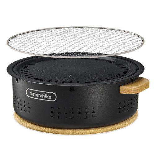 Настільна кругла піч із решіткою Naturehike CNK2550CF010, 36*32.6*12 см, хромоване залізо Настільна кругла піч із решіткою Naturehike CNK2550CF010, 36*32.6*12 см, хромоване залізо