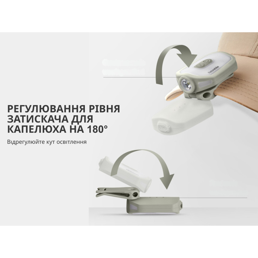 Ліхтар з кліпсою Naturehike NH21ZM013, бежевий