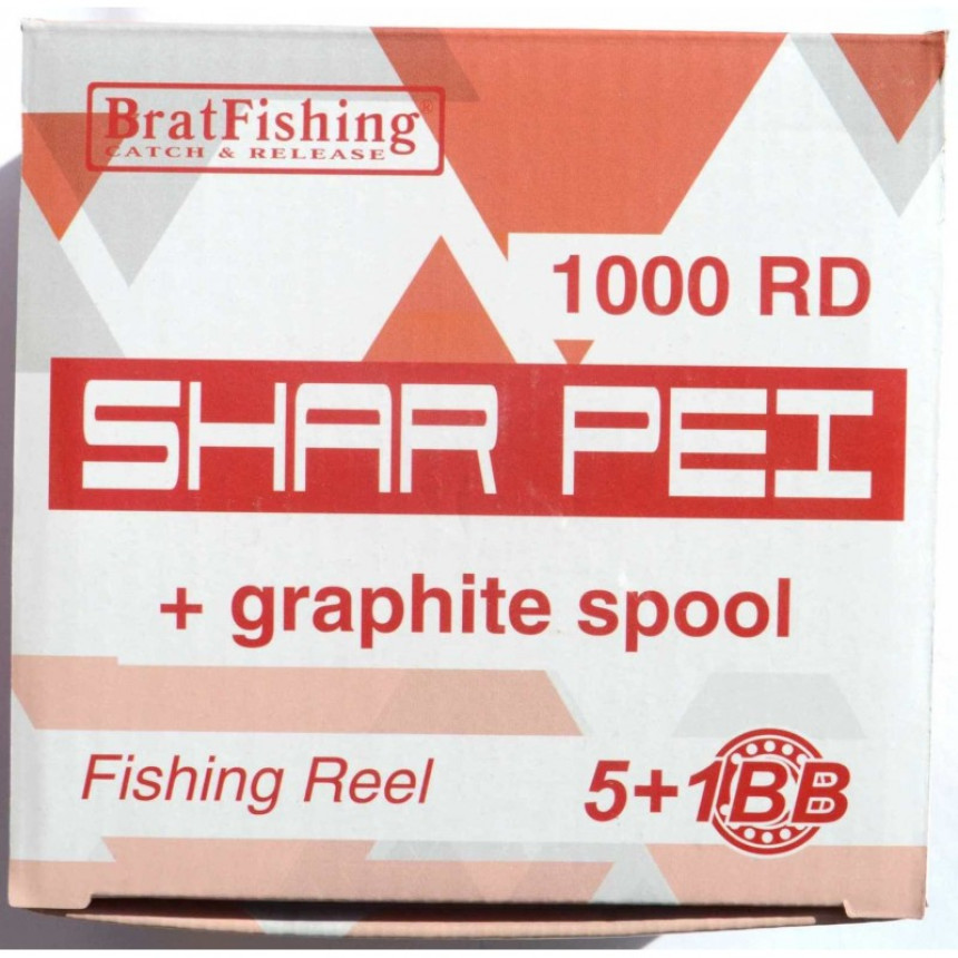 Безінерційна котушка BratFishing, SHAR PEI 1000 RD, 5+1 підш.