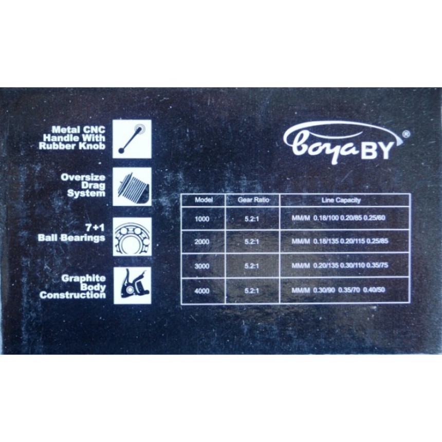 Котушка для риболовлі, BoyaBy ZJ 2000, 7+1 підшипник, розмір 2000