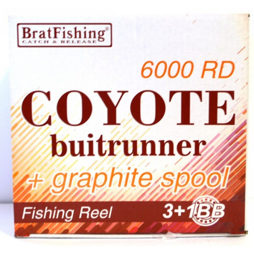 Котушка для спінінга БратФишинг COYOTE 6000 BAITRUNNER RD, з бейтраннером 3+1 подш.