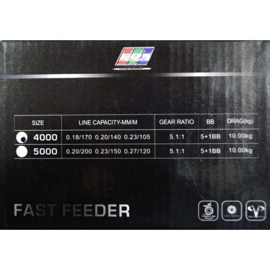 Котушка рибальська, EOS Fast Feeder 4000, 5+1 підшипник, з бейтранером