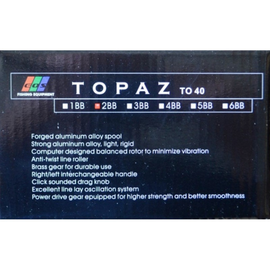 Котушка рибальська EOS TOPAZ 40, підшипників 2