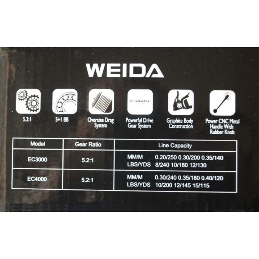Котушка рибальська, Weida EC 1000, 5+1 підшипників