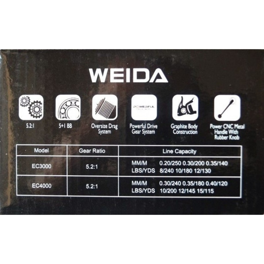 Котушка рибальська, Weida EC 3000, 5+1 підшипників