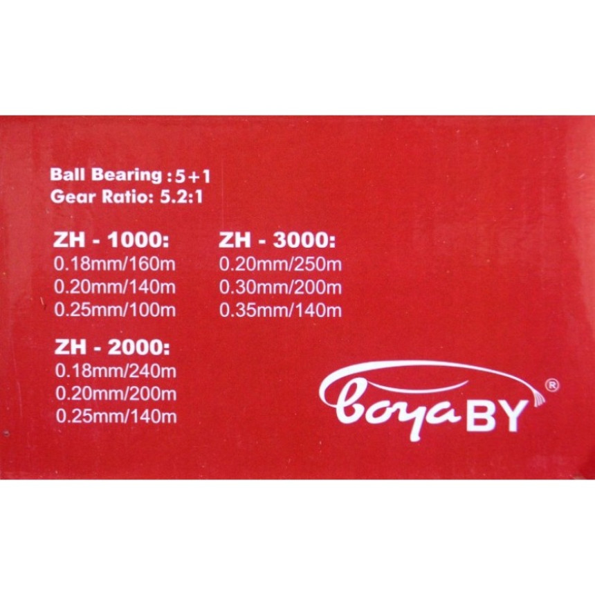 Рибальська котушка, BoyaBy, ZH 1000, 5+1 підшипник, розмір 1000