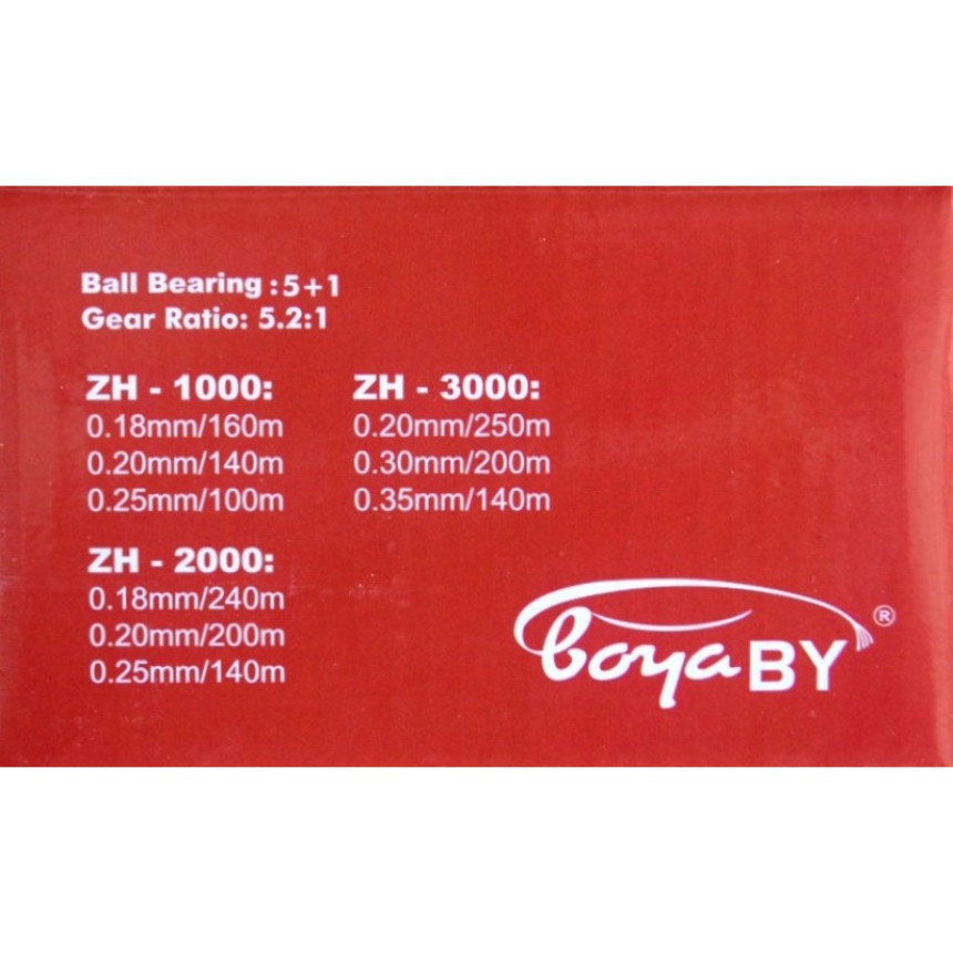 Котушка для вудилища, BoyaBy, ZH 2000, 5+1 підшипник, розмір 2000