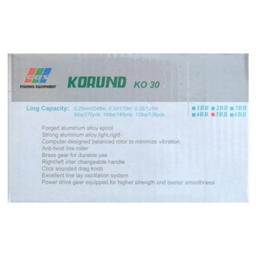 Рибальська котушка для вудилища EOS KORUND 30, підшипників 5