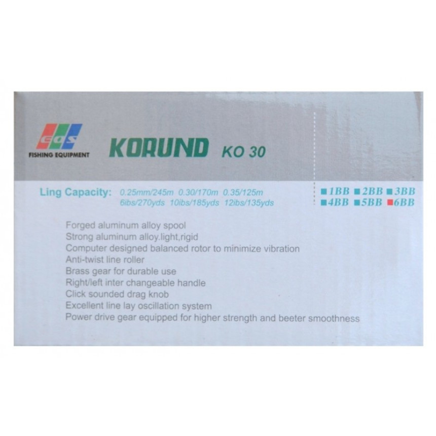 Рибальська котушка для вудилища EOS KORUND 30, підшипників 6