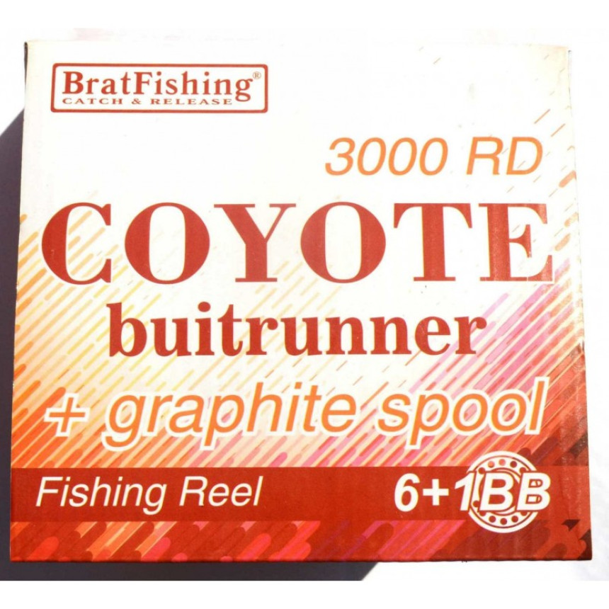 Котушка BratFishing, COYOTE 3000 BAITRUNNER RD, з бейтраннером 6+1 подш.