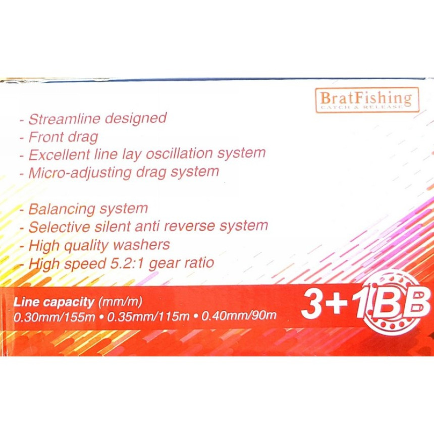 Рибальська котушка BratFishing, COYOTE 4000 BAITRUNNER RD, з бейтраннером 3+1 подш.