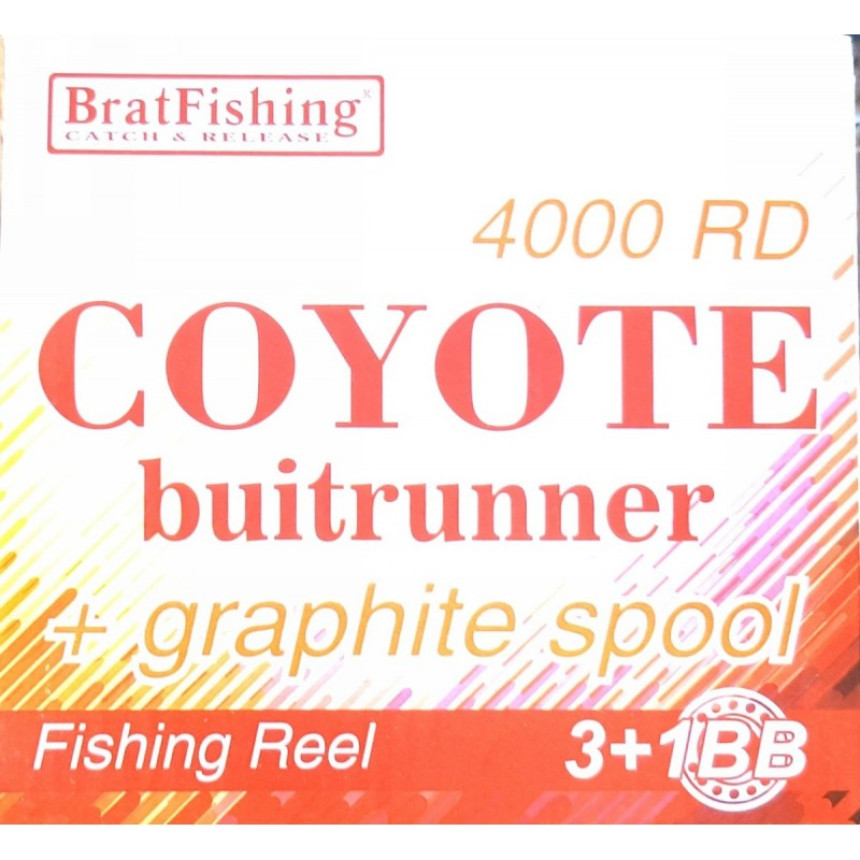 Рибальська котушка BratFishing, COYOTE 4000 BAITRUNNER RD, з бейтраннером 3+1 подш.