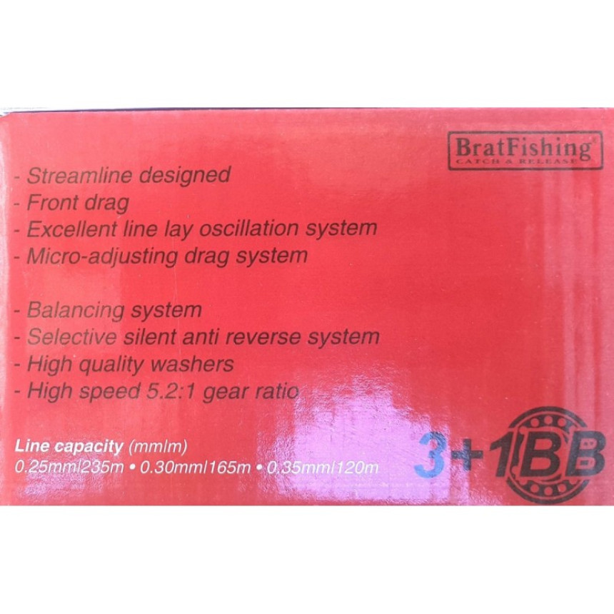 Котушка BratFishing, AUTOBOT 3000 FD, 3+1 подш.