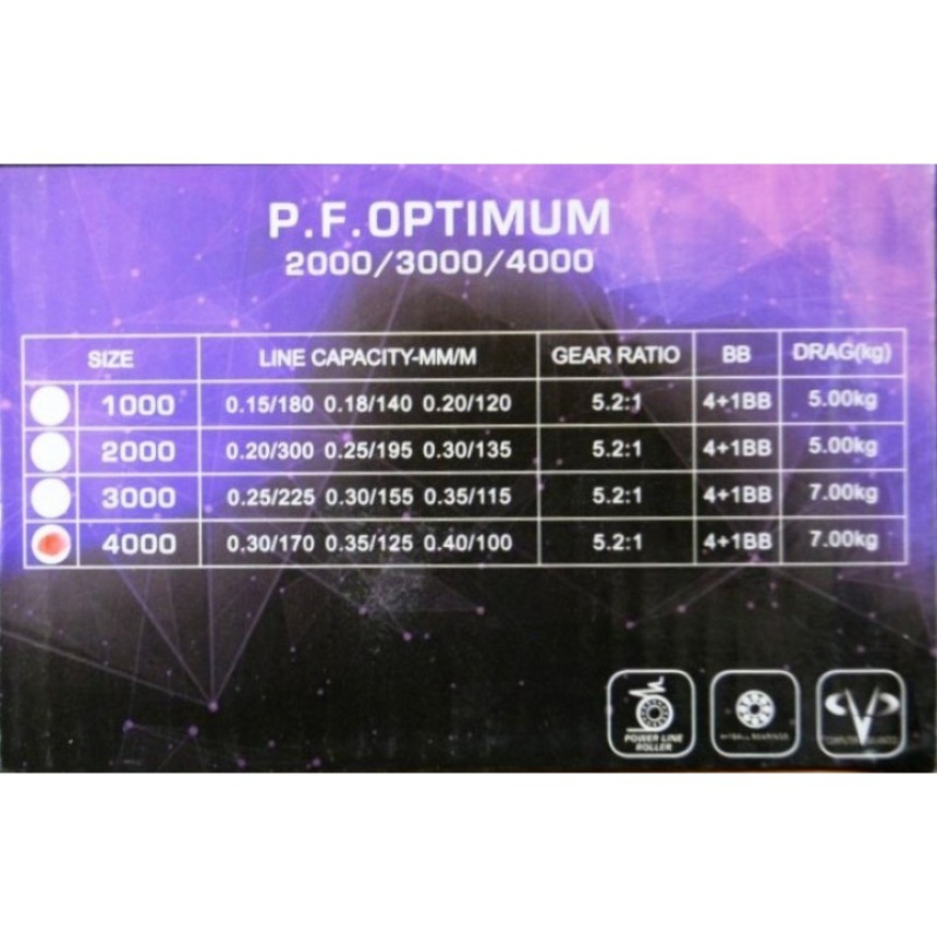 Котушка для спінінга, EOS PF Optimum 4000, 4+1 підшипник