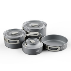 Набір посуду (2 каструлі, чайник, сковорідка) Naturehike CNK2450CF010, алюміній