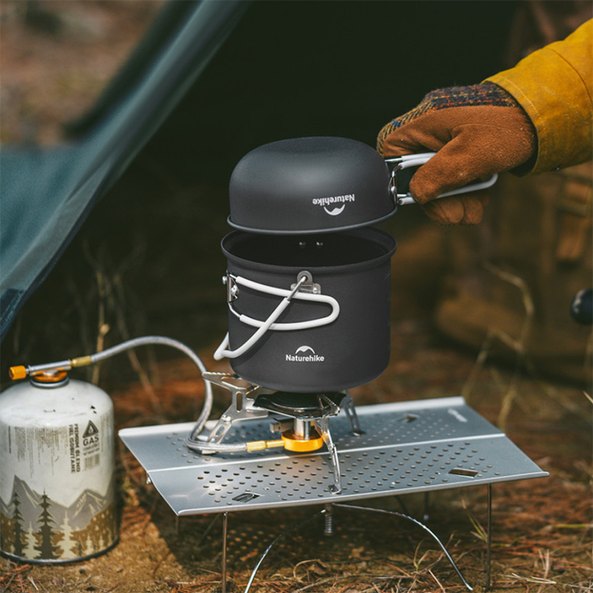 Набір посуду (2 каструлі, 2 кришки) Naturehike NH18T018-G, алюміній