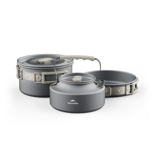 Набір посуду (каструля, сковорідка, чайник) Naturehike CNK2450CF010, алюміній Набір посуду (каструля, сковорідка, чайник) Naturehike CNK2450CF010, алюміній