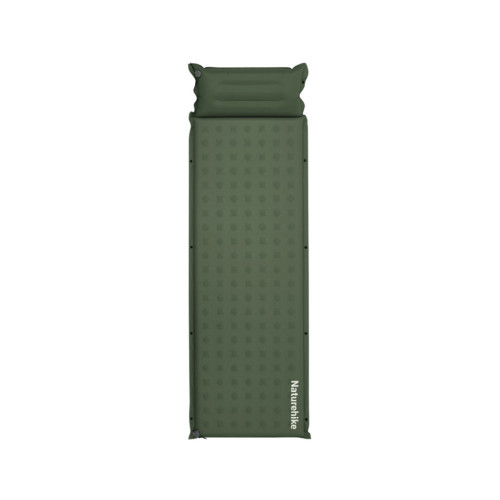 Килимок надувний із подушкою одномісний Naturehike CNK2550WS025, 60 мм, зелений
