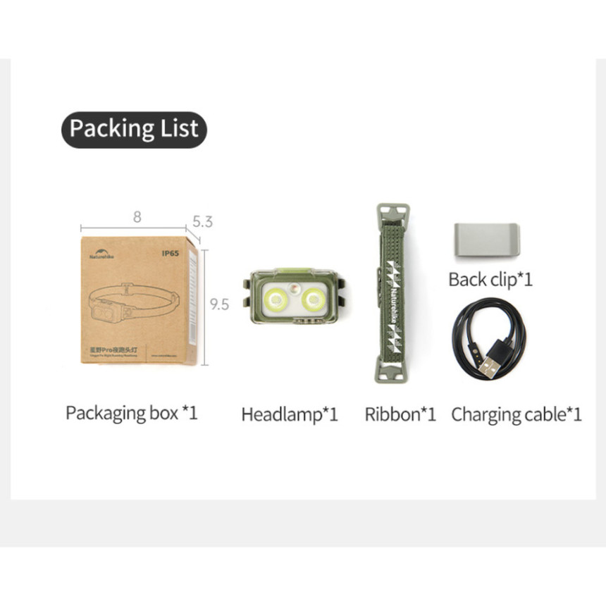 Ліхтар налобний Naturehike CNK2550ZM011, зелений