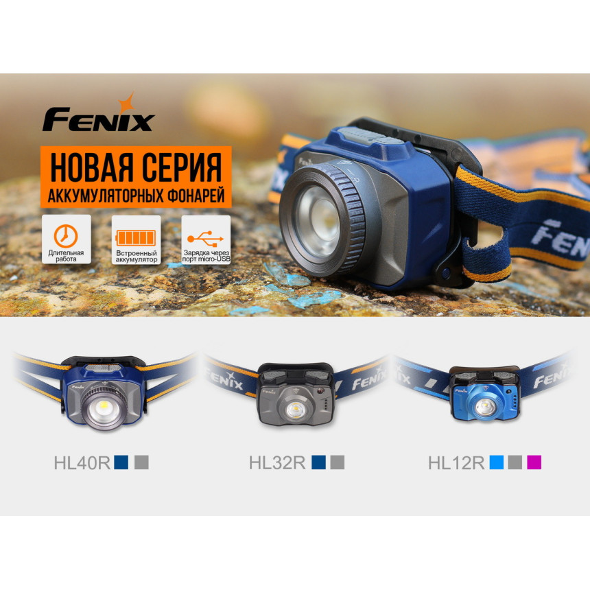 Ліхтар налобний Fenix HL40R Cree XP-LHIV2 LED синій