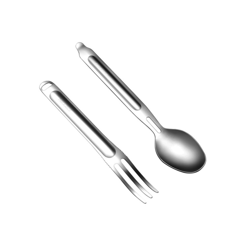 Туристичний набір ложка-виделка NexTool Portable Stainless Steel Tableware, нержавіюча сталь