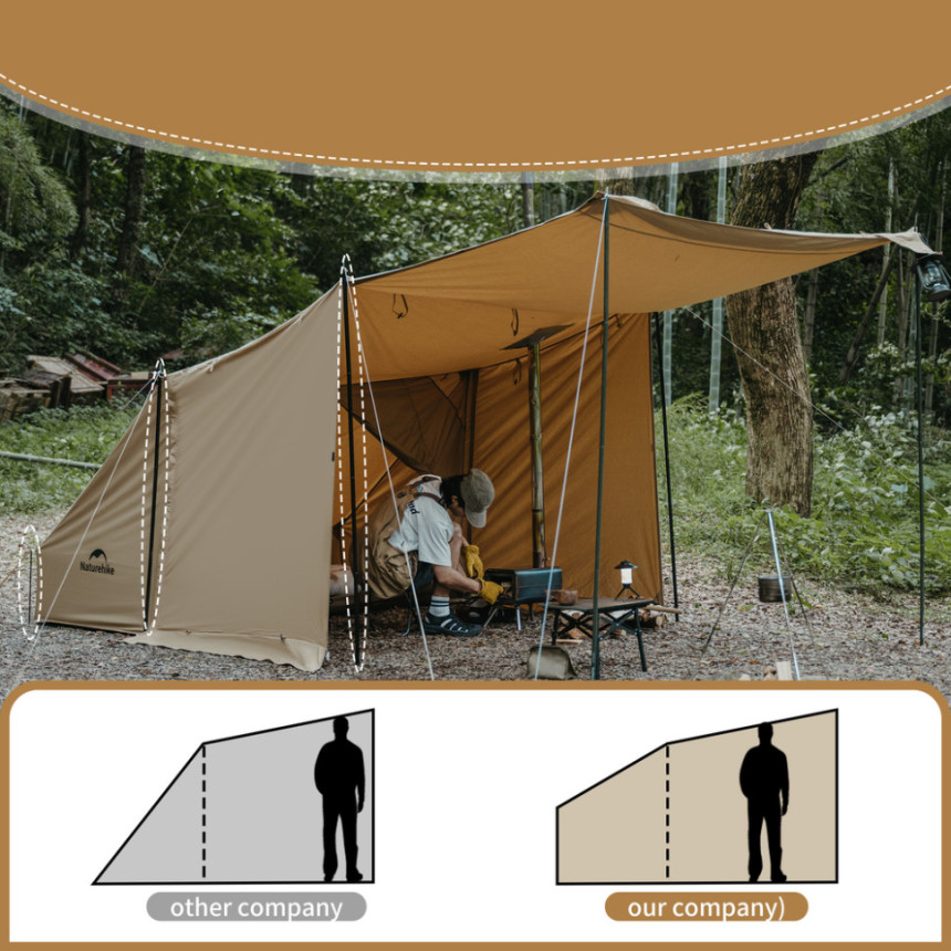 Намет одномісний із тентом Naturehike CNK2450WS026, коричневий