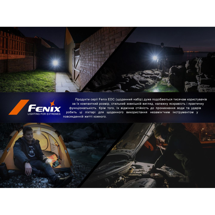 Ліхтар наключний Fenix E03R V2.0, синій