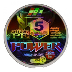 Плетений шнур для риболовлі, EOS Power Super PE, 100м, перетин 0,33мм