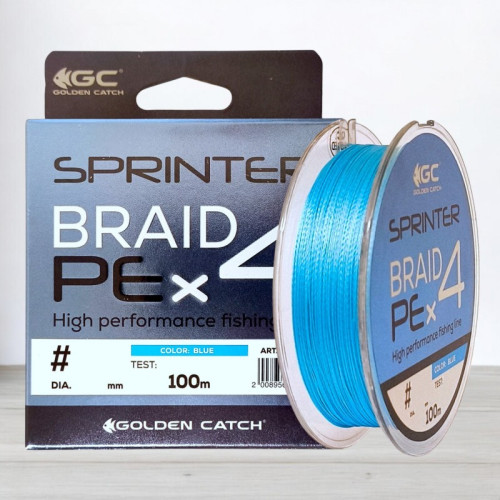 Шнур GC Sprinter PE X4 Blue, 100м, 0,261мм