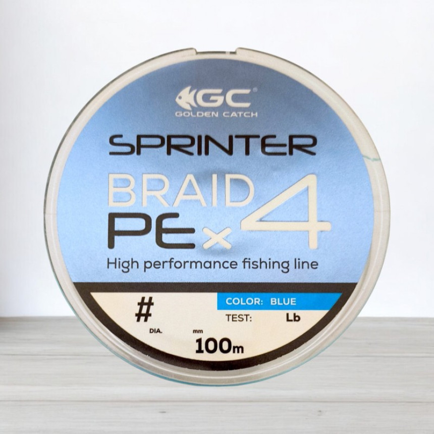 Шнур GC Sprinter PE X4 Blue, 100м, 0,261мм