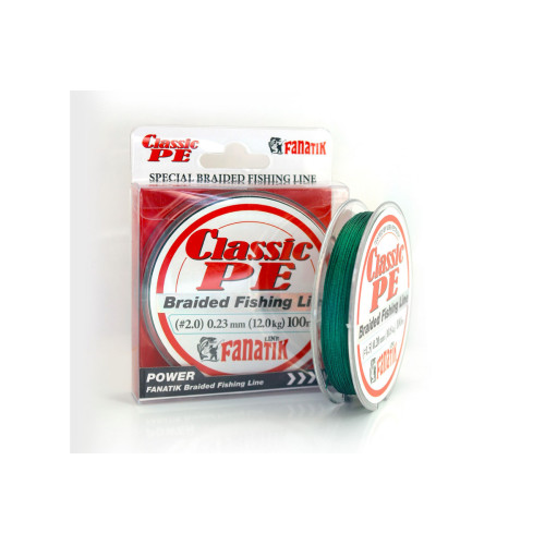 Шнур плетений Fanatik Classik PE X4 100 m (#2.0) 0.23 mm 12.0 kg Green