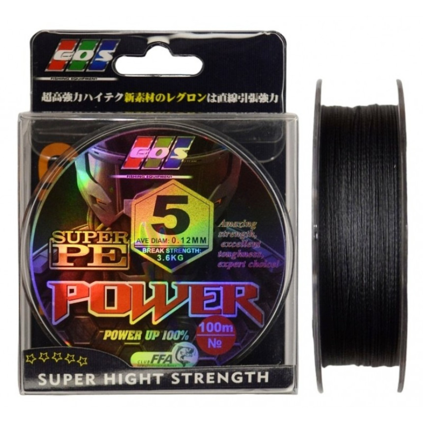 Шнур рибальський, EOS Power Super PE, 100м, перетин 0,12мм