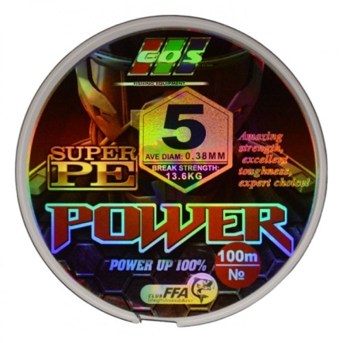 Шнур рибальський, EOS Power Super PE, 100м, перетин 0,38мм