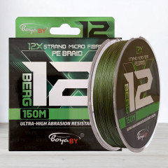 Шнур BoyaBy Berg Braid PE X12, 150м, 0,10мм