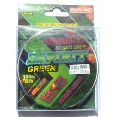 Шнур BratFishing ESPIRIT GREEN, зелений, плетіння 8 ниток, 100м., діаметр 0,27мм