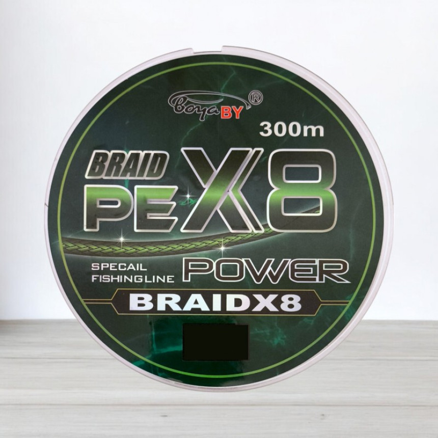 Шнур BoyaBy Power Braid PE X8, 300м, 0,16мм
