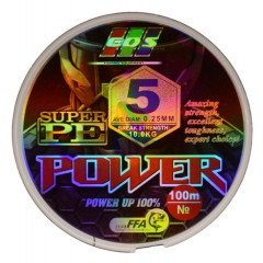 Шнур для риболовлі, EOS Power Super PE, 100м, перетин 0,25мм