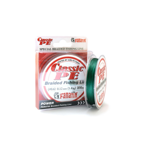 Шнур плетений Fanatik Classik PE X4 100 m (#0,6) 0.12 mm 5.4 kg Green Шнур плетений Fanatik Classik PE X4 100 m (#0,6) 0.12 mm 5.4 kg Green