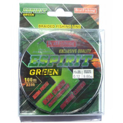 Шнур BratFishing ESPIRIT GREEN, зелений, плетіння 8 ниток, 100м., діаметр 0,12мм