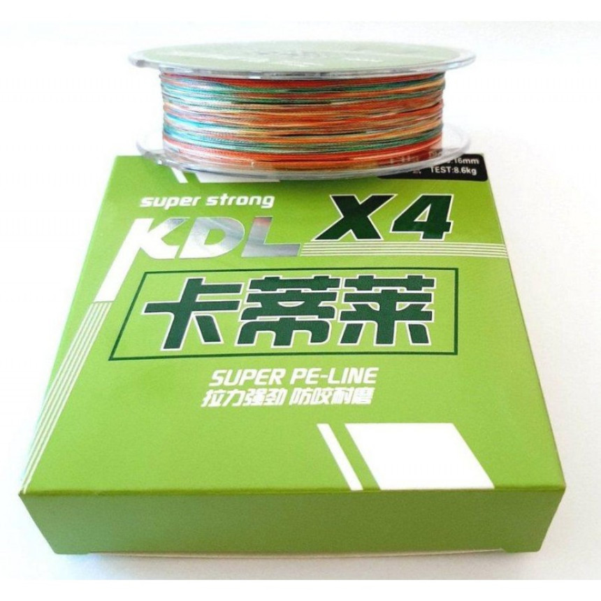 Шнур KDL X4 SUPER PE LINE multicolor, 100м, діаметр 0,20мм